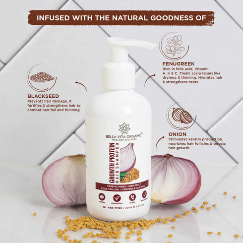 Bella Vita Organic Growth Protein Shampoo 225ml